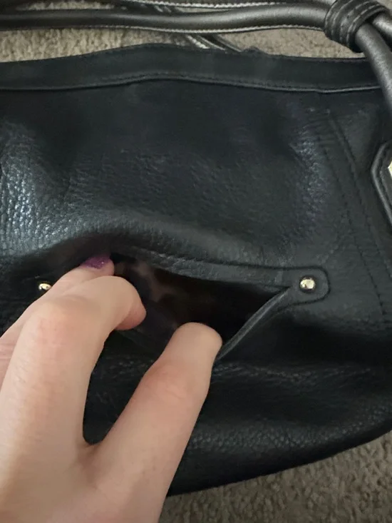 B. Makowsky Black 100% Genuine Leather Hobo Bag (retail $368) - Picture 5 of 13